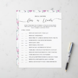 Uma folha de papel GAME para um chá de panela.