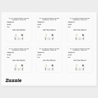 Uma Folha de Seis Adesivos para Clientes de Eletri