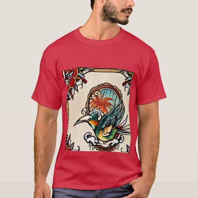 Uma foto de um pássaro é feita na minha camiseta (Frente)