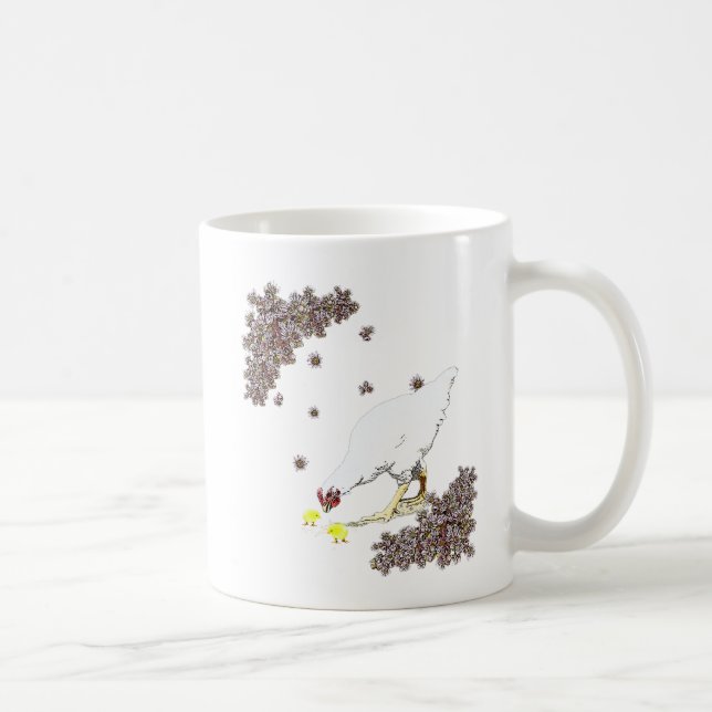 Uma galinha e um pintinho de caneca de café (Direita)