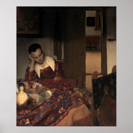 Uma garota dormindo por Johannes Vermeer - poster