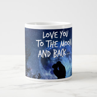 Uma grande caneca de café te ama à lua e de volta