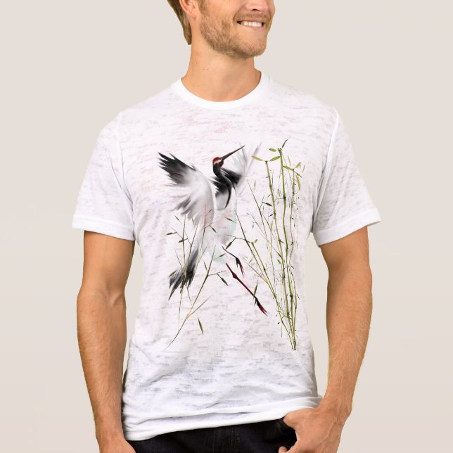 Uma grua nas camisas de bambu (Frente)