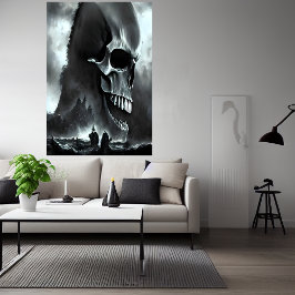 Uma ilha com forma de crânio | AI Art Poster