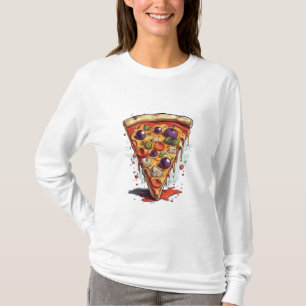 Uma ilustração de uma fatia de pizza, t-shirt