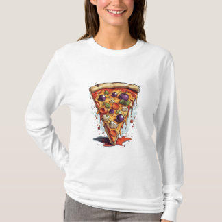 Uma ilustração de uma fatia de pizza, t-shirt