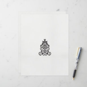 uma imagem em preto e branco de um design ornament