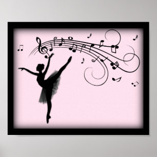 Uma incrível dança de Ballerina com Poster de músi
