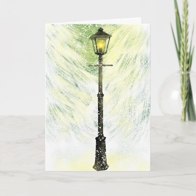 Uma luz no cartão de cartões de natal do inverno (Frente)