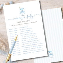 Uma Mãezinha ou Papai Azulzinho Adivinhe Quem Diss