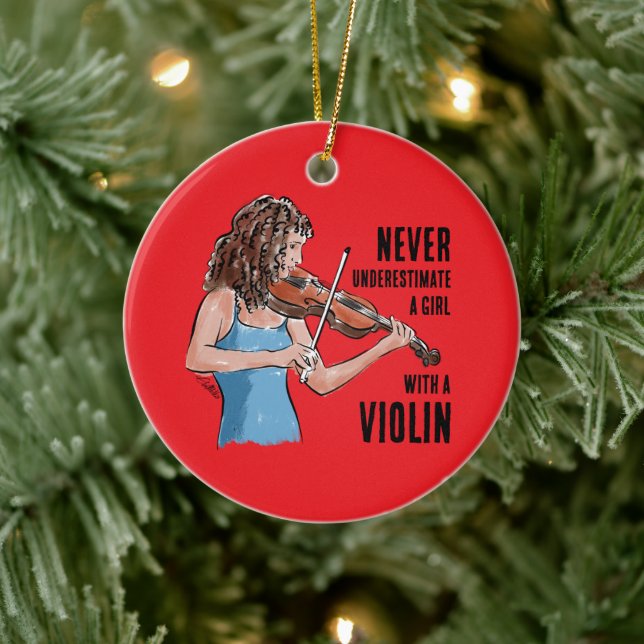 Uma Menina com um Enfeite de Violino (Árvore)