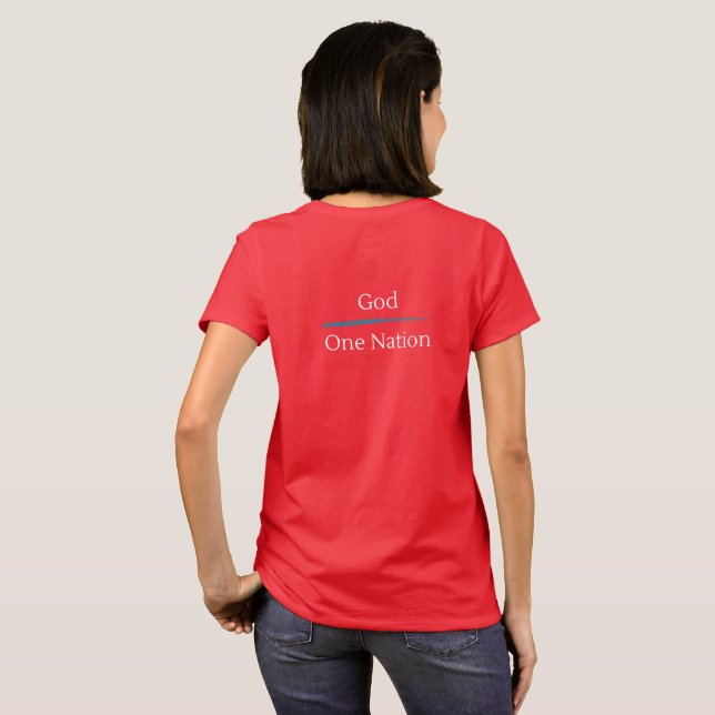 "Uma nação, sob Deus" - Camisa Vermelha (Parte Traseira Completa)