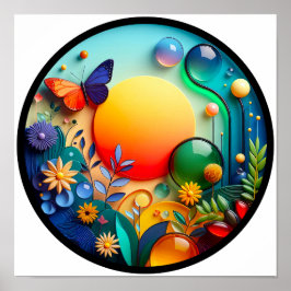 Uma natureza moderna com o tema abstrato poster