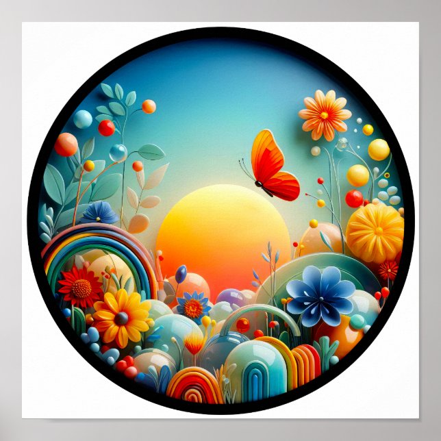 Uma natureza moderna com o tema abstrato poster (Frente)