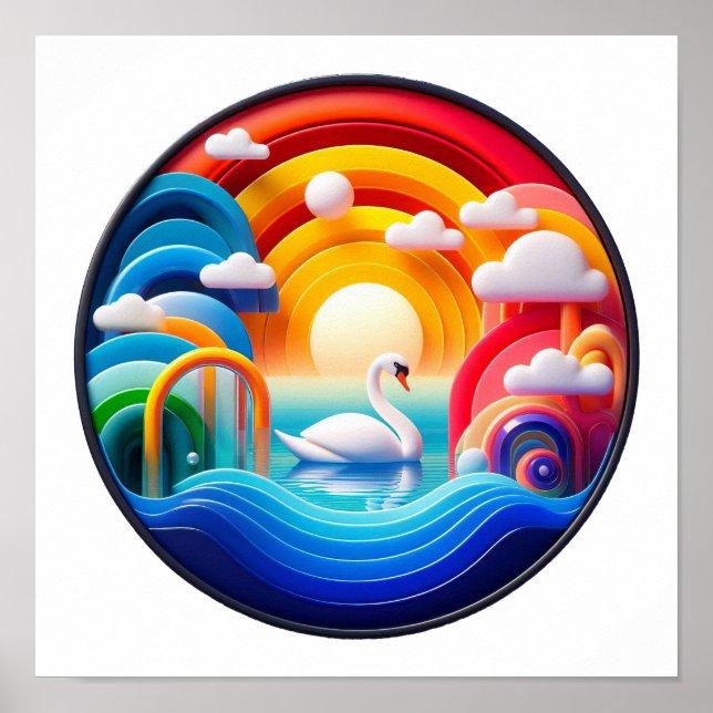 Uma natureza moderna com o tema abstrato poster (Frente)