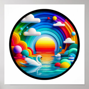 Uma natureza moderna com o tema abstrato poster