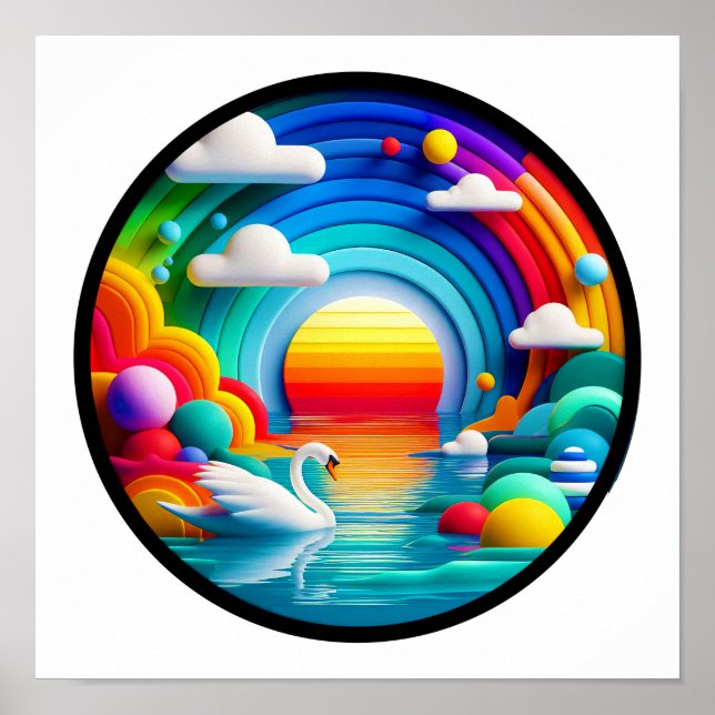 Uma natureza moderna com o tema abstrato poster (Frente)