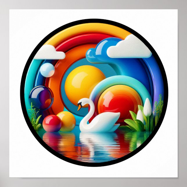 Uma natureza moderna com o tema abstrato poster (Frente)