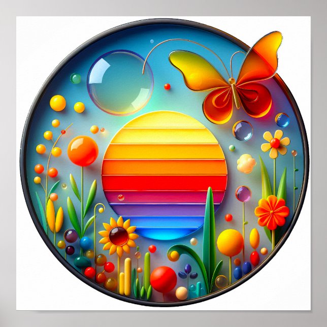 Uma natureza moderna com o tema abstrato poster (Frente)