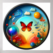 Uma natureza moderna com o tema abstrato poster