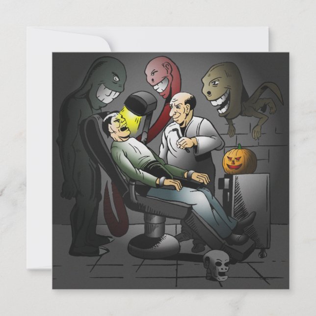 Uma Noite de Halloween no dentista Convite  (Frente)