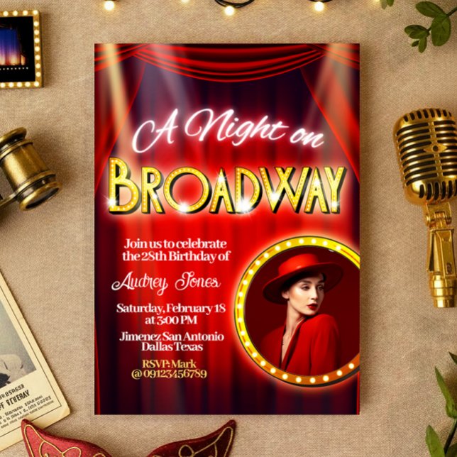 Uma Noite na Broadway com Convite de Imagem (A Night in Broadway with Picture Invitation)
