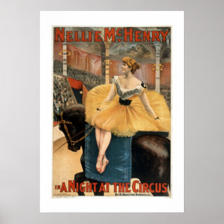 Uma noite no Circus Vintage Theater Poster