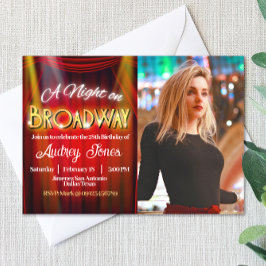 Uma noite no convite à Broadway com foto
