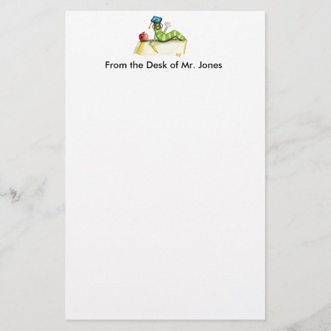 Uma nota dos artigos de papelaria do professor (Frente)