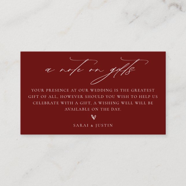 Uma Nota Sobre O Cartão De Invólucro De Presente (Frente)