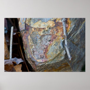 Uma Pedra Colorida Escondida no Poster do Chão da