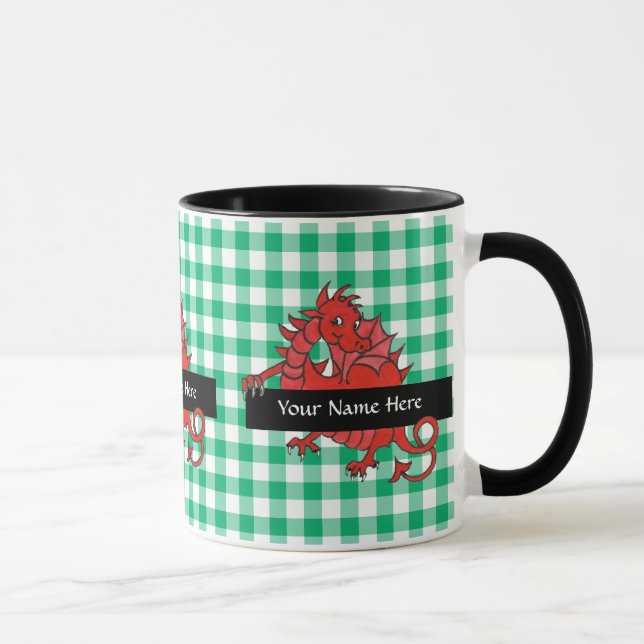 Uma pequena caneca de café com dragão vermelho par (Direita)
