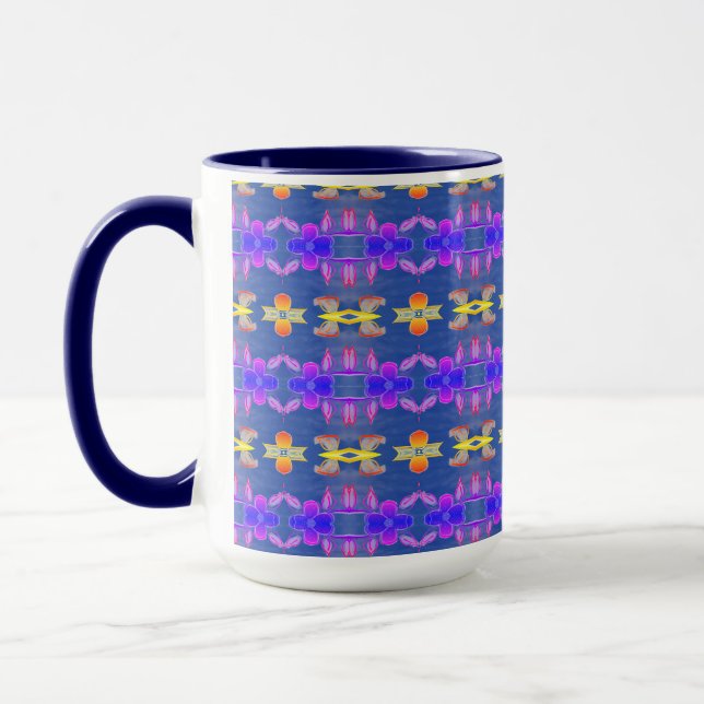 Uma Pequena Caneca De Café Com Padrões Florais (Esquerda)