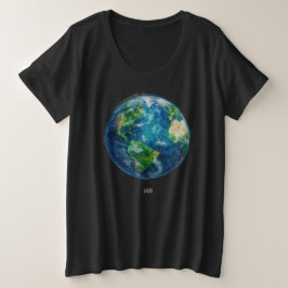 Uma pintura da terra em uma camiseta espacial