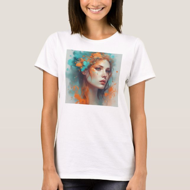 uma pintura de uma mulher, uma camiseta de arte fa (Frente)