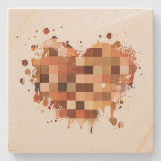 Uma porta copos de pedra do Coração Mundial