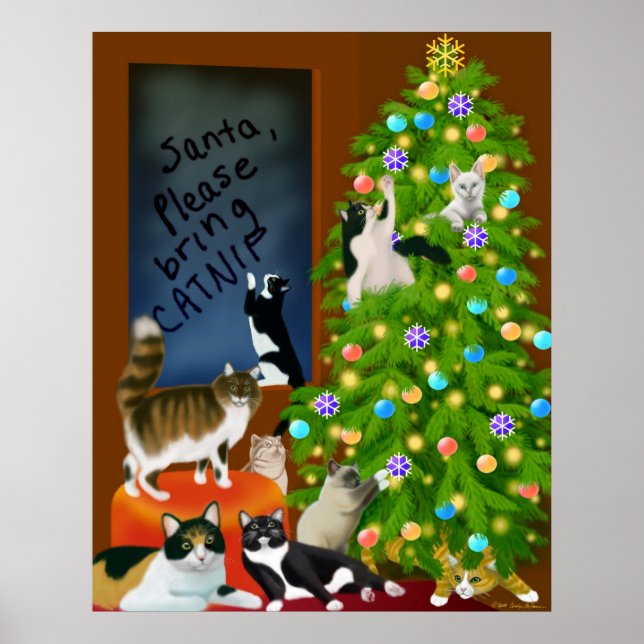 Uma Poster de Natal Felina (Frente)