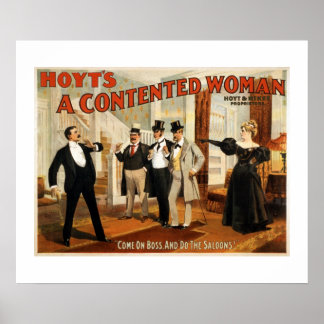 Uma Poster de Teatro Vintage de Mulher Contentada