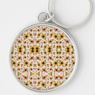 Uma pulseira de chaveiro redonda com um desenho de