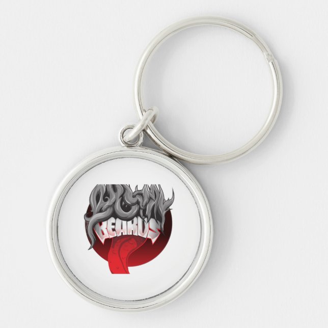 Uma pulseira de chaveiro redonda com um design (Frente)