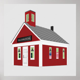 Uma Sala Red Schoolhouse Kids Décor Impressão