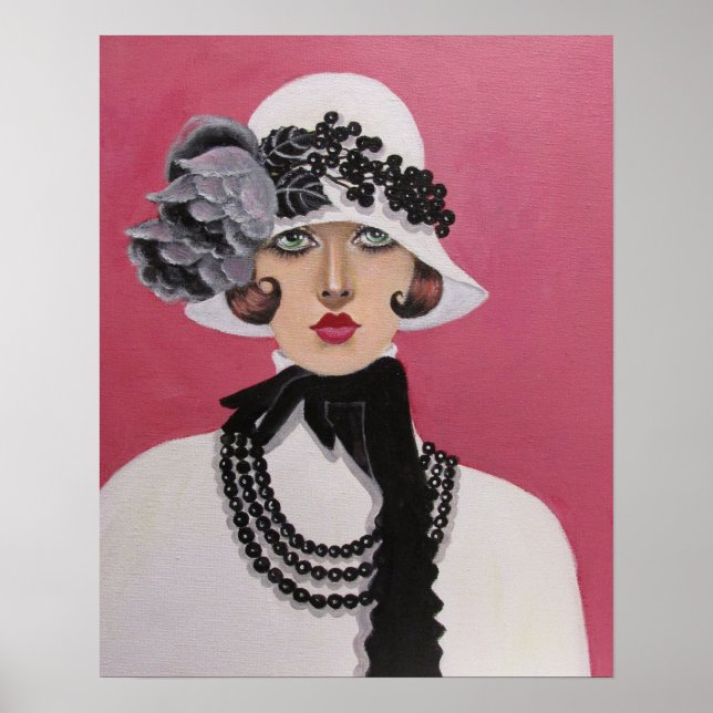 Uma Senhora com Estilo de Arte Deco, poster (Frente)