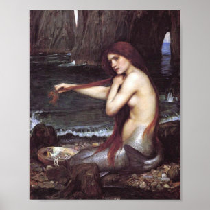 Uma Sereia por J W Waterhouse, Impressão de 1901