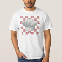 Uma t-shirt de chapéu de chef xadrez