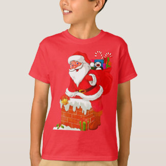 Uma t-shirts de Natal alegre e amigável para crian