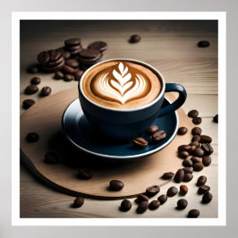 Uma taça de café Latte para Poster de café