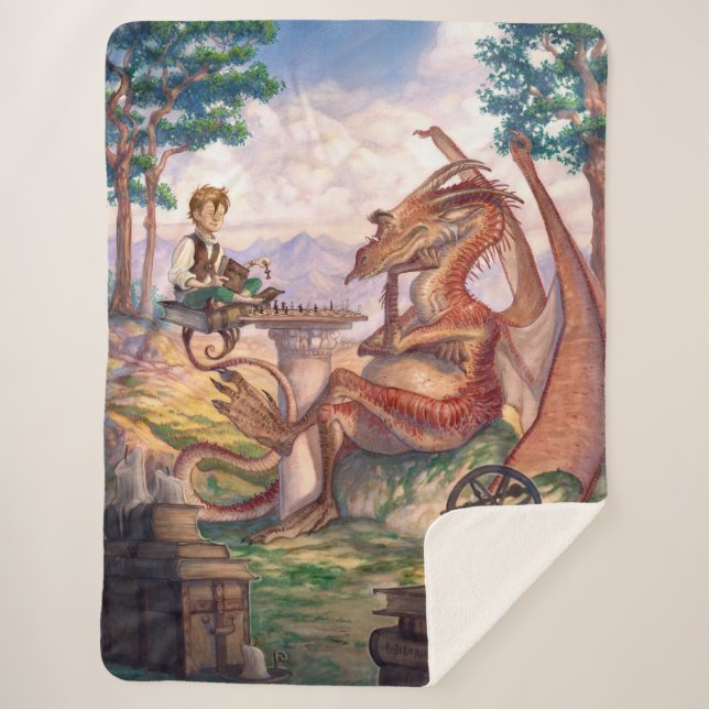 "Uma Tarde Dourada" Cobertor Médio Sherpa (Frente)