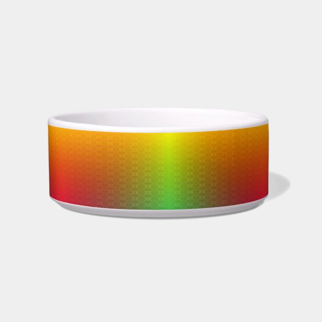 Uma tigela de estimação branca com um design gradi (Frente)