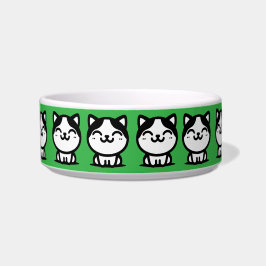 Uma tigela verde fofa para gatos