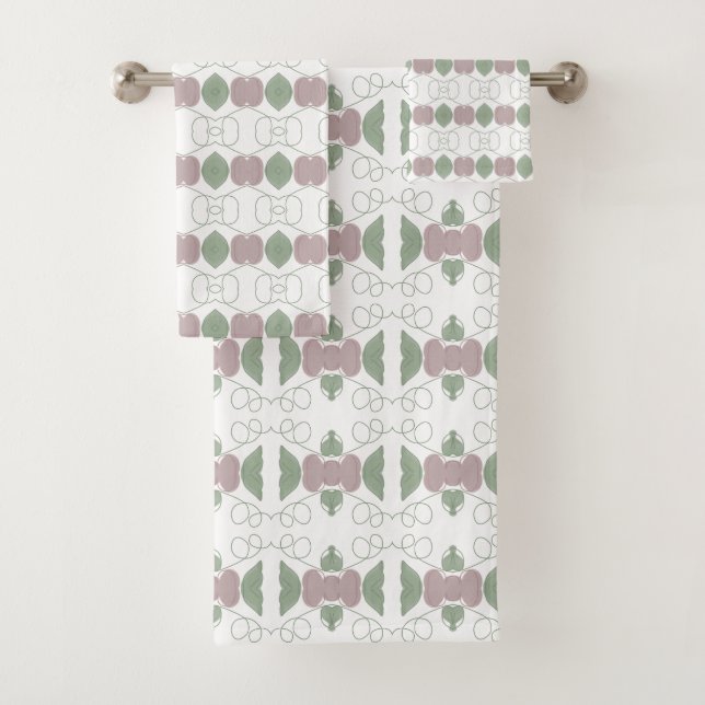 Uma Toalha Colocada Em Placa De Rosa, Floral E Ver (Insitu)